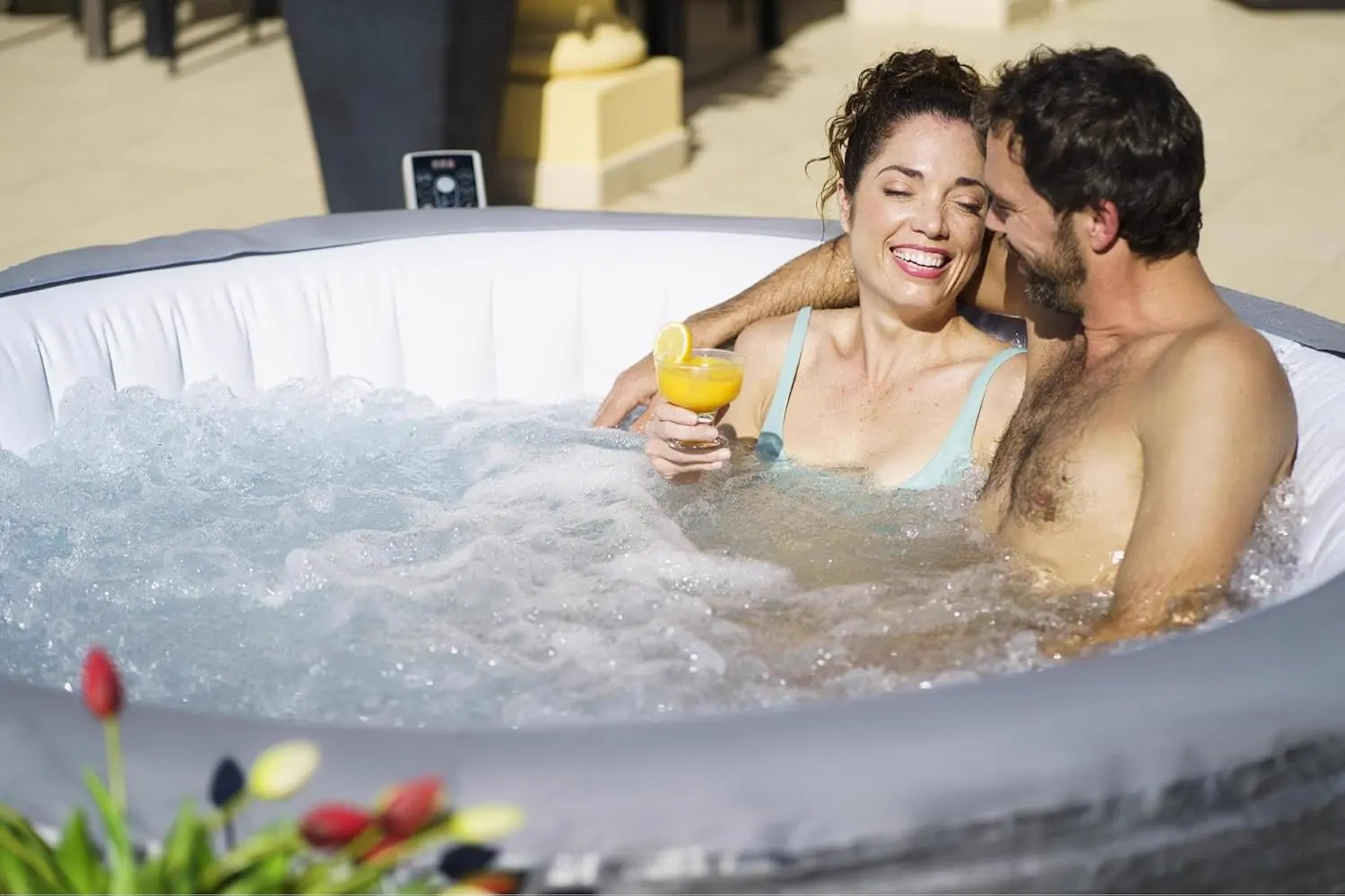 Spa gonflable 6 personnes 6 places gris vue 5