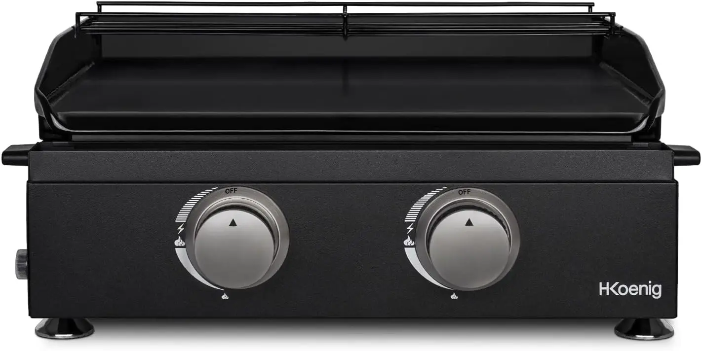 H.Koenig Plancha PLX1022 au Gaz 2 Brûleurs U Acier Inoxydable