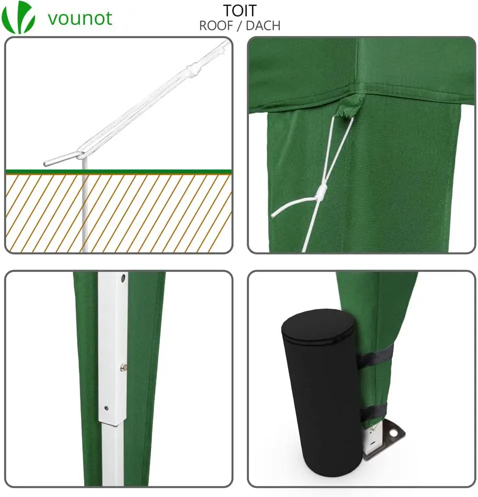 Tonnelle en métal vert 3x3 m vue 6