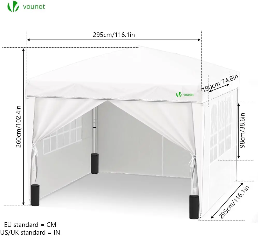 Tonnelle en métal blanc 3x3 m vue 4
