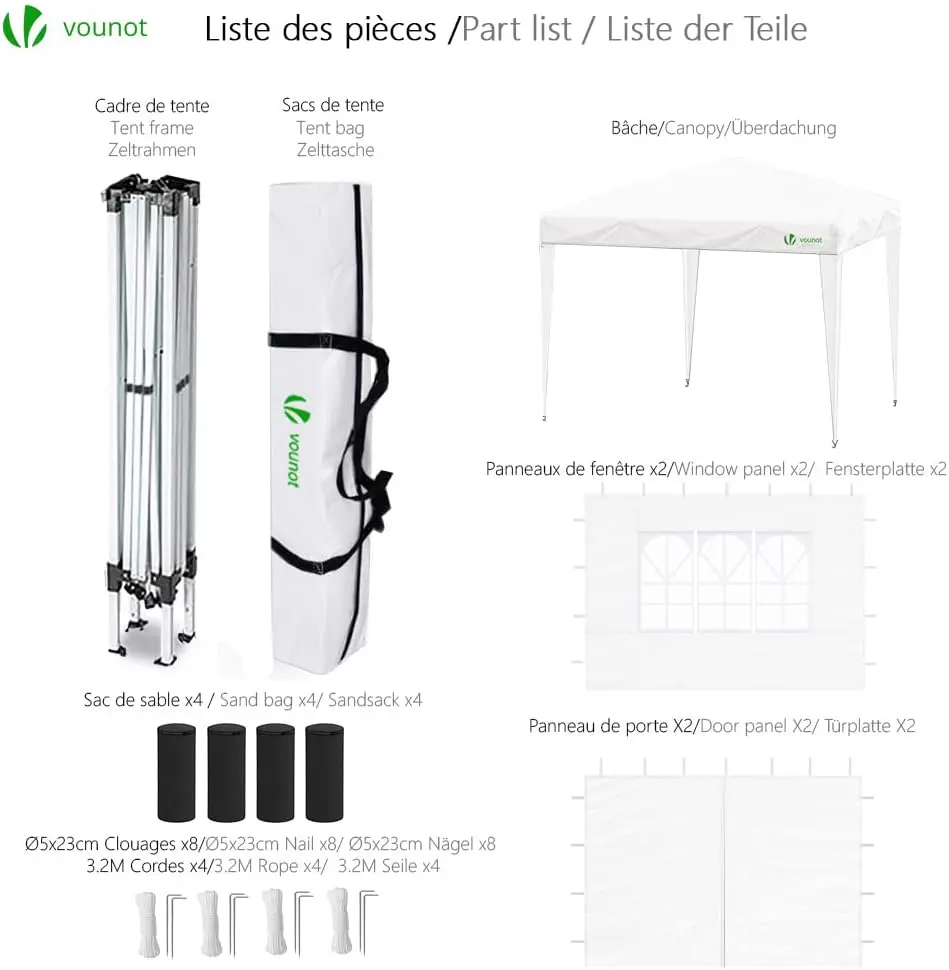 Tonnelle en métal blanc 3x3 m vue 6