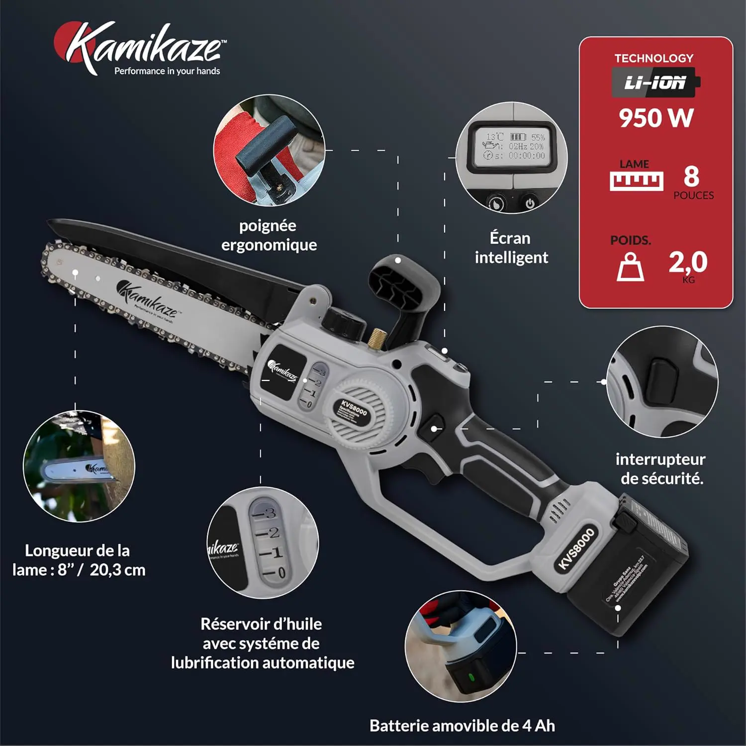 Tronçonneuse électrique Tronçonneuse électrique KAMIKAZE KVS 8… vue 3
