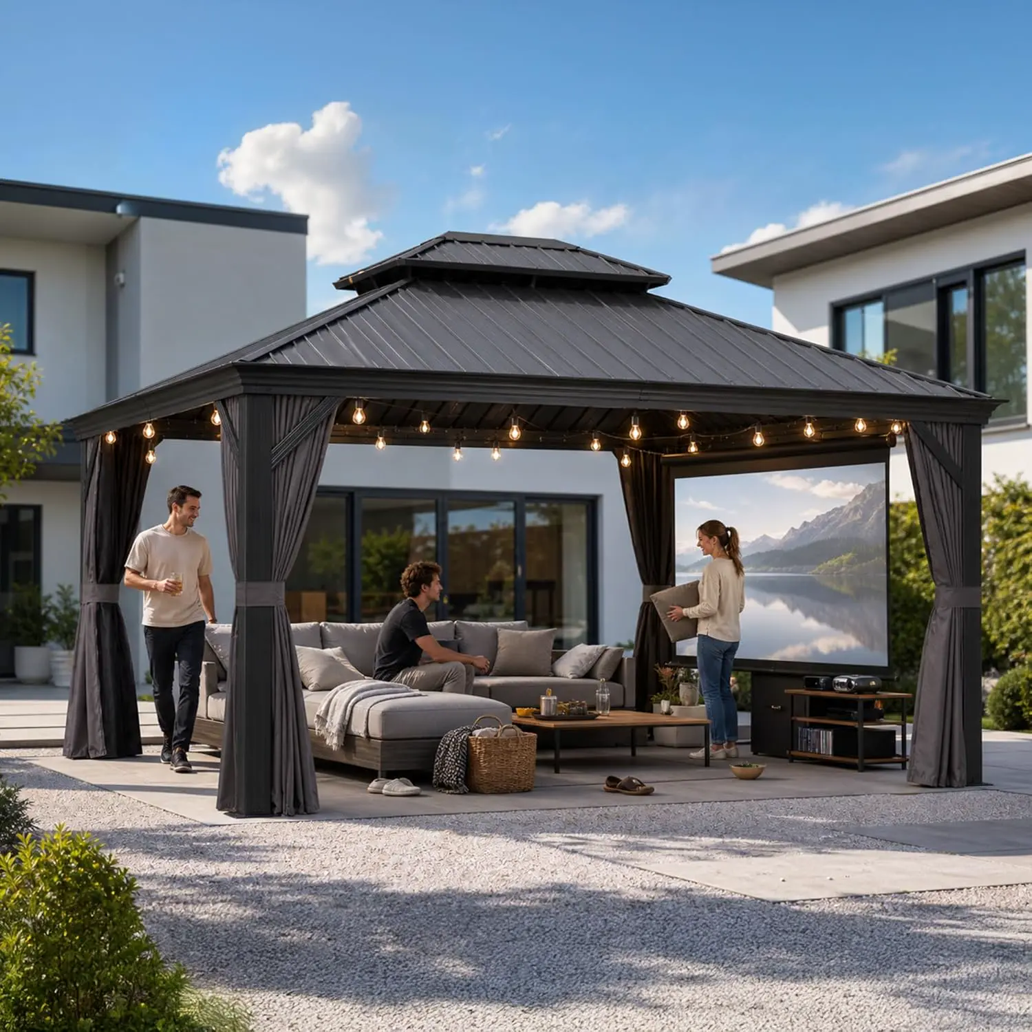 PURPLE LEAF Tonnelle de Jardin Exterieur 5,2 x 4 m
