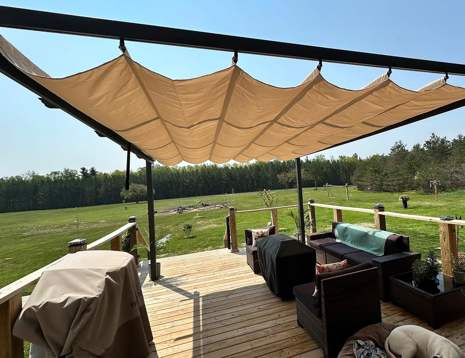 Pergola en aluminium kaki 4,8x3,5 m vue 7