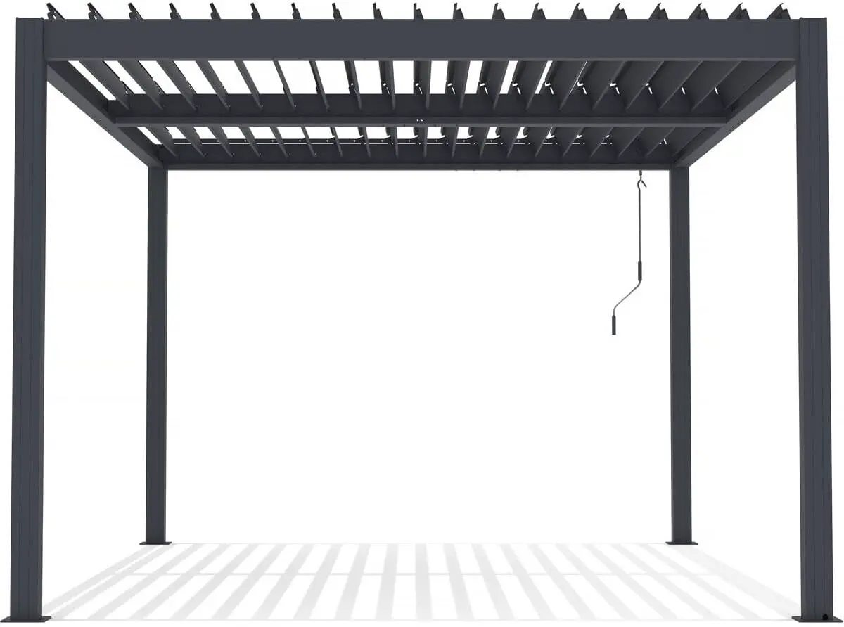 Pergola bioclimatique avec LED Windsor Premium en Aluminium 3 x 4 - Gris