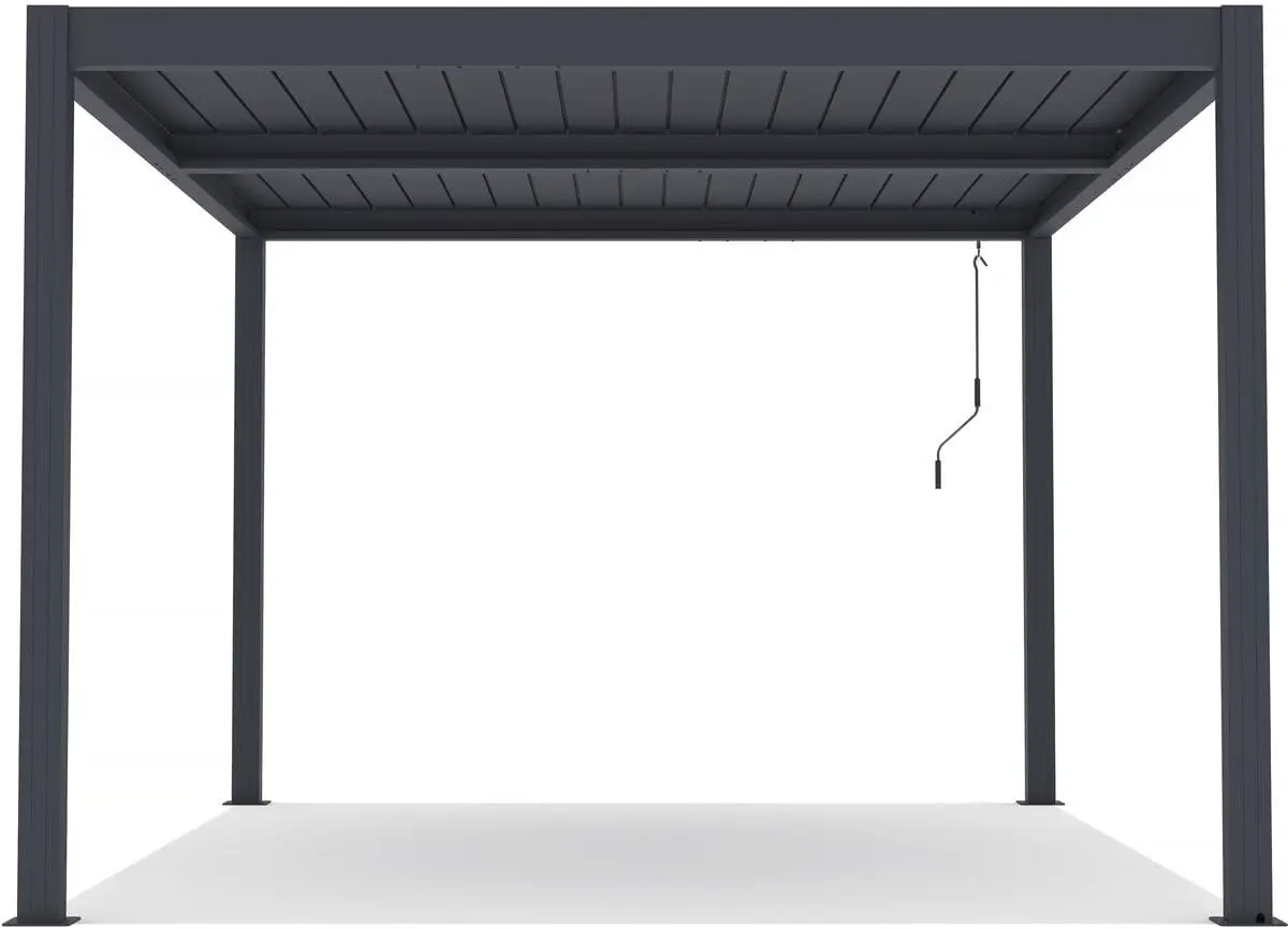 Pergola en aluminium gris 3x4 m vue 6