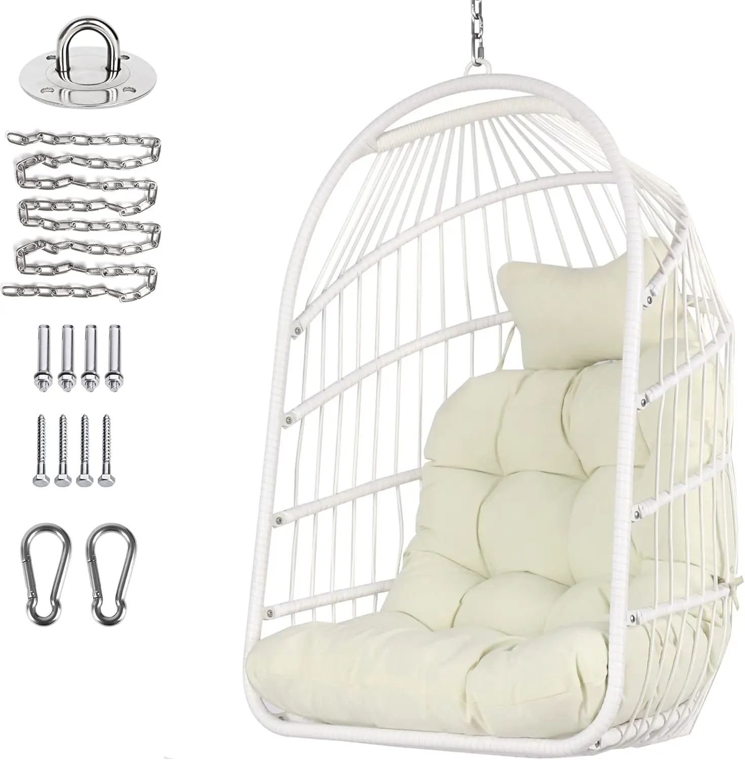 Chaise Oeuf Chaise Pliable en Osier rotin Suspendue Chaise balançoire