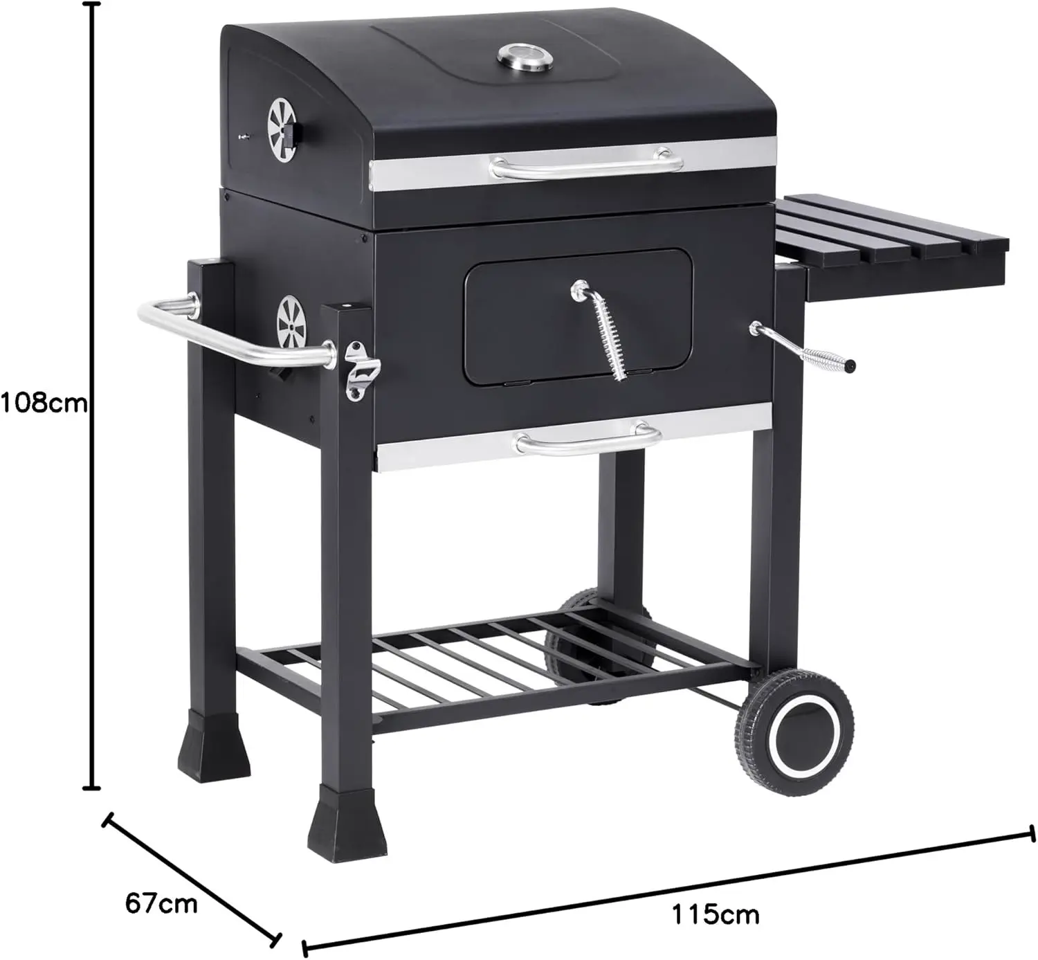 Barbecue à charbon en bois gris vue 13