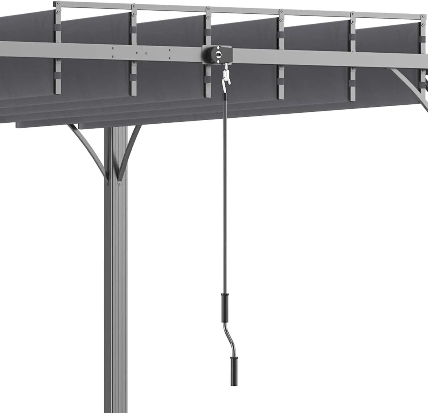 Pergola en aluminium gris 4x3 m vue 6