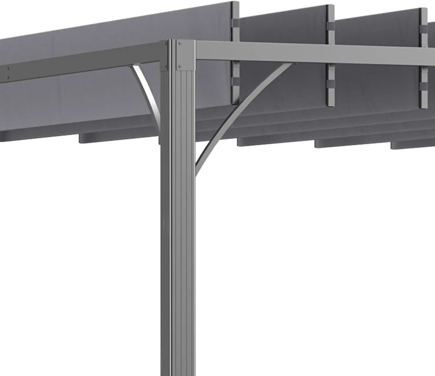 Pergola en aluminium gris 4x3 m vue 8