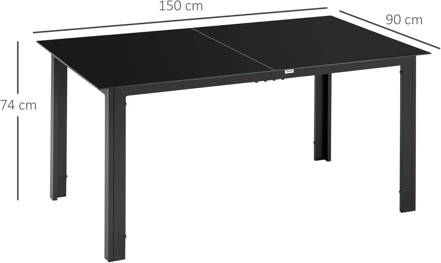 Table de jardin 8 places en aluminium noir vue 3