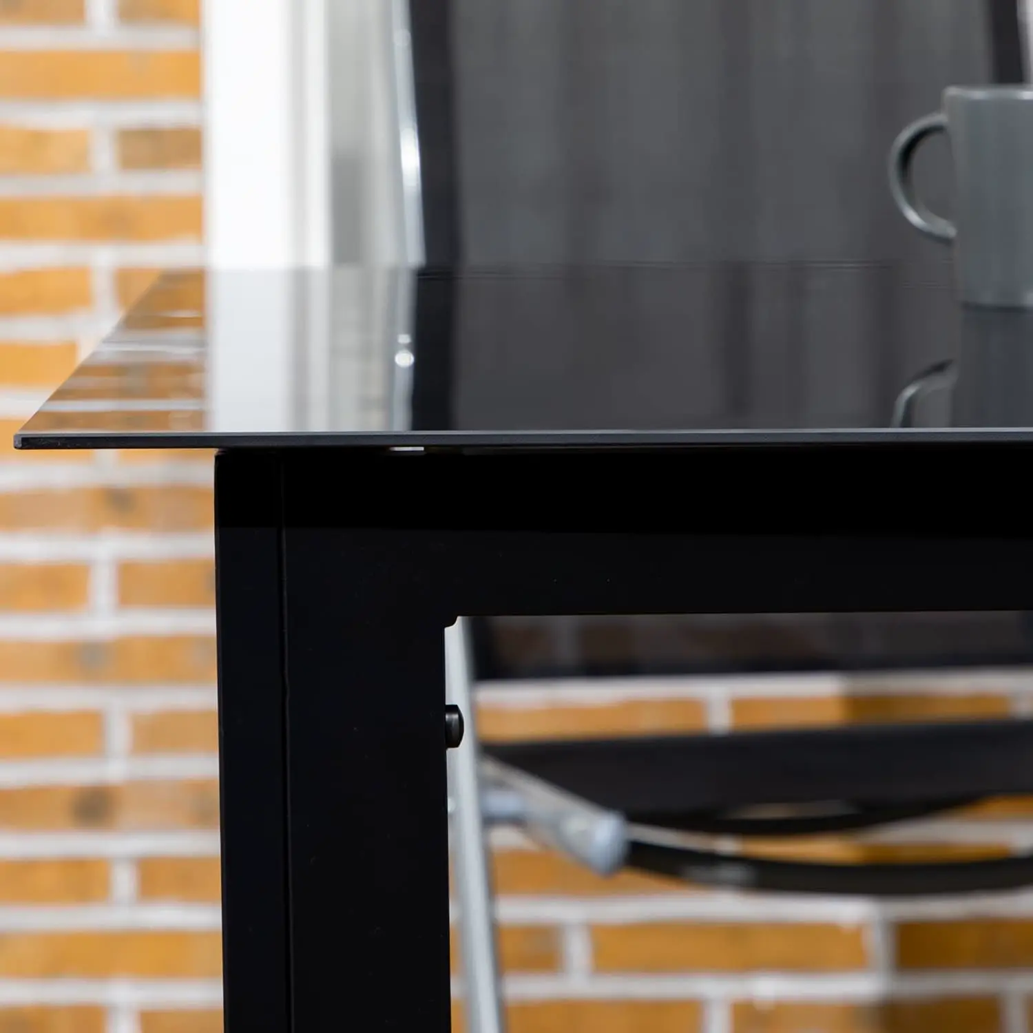 Table de jardin 8 places en aluminium noir vue 7