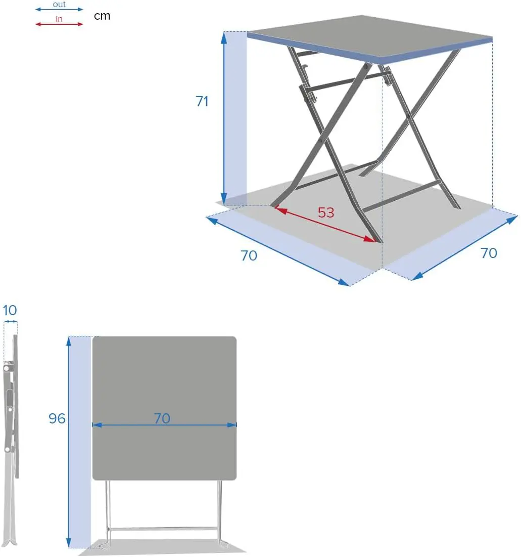 Table de jardin en métal vue 3