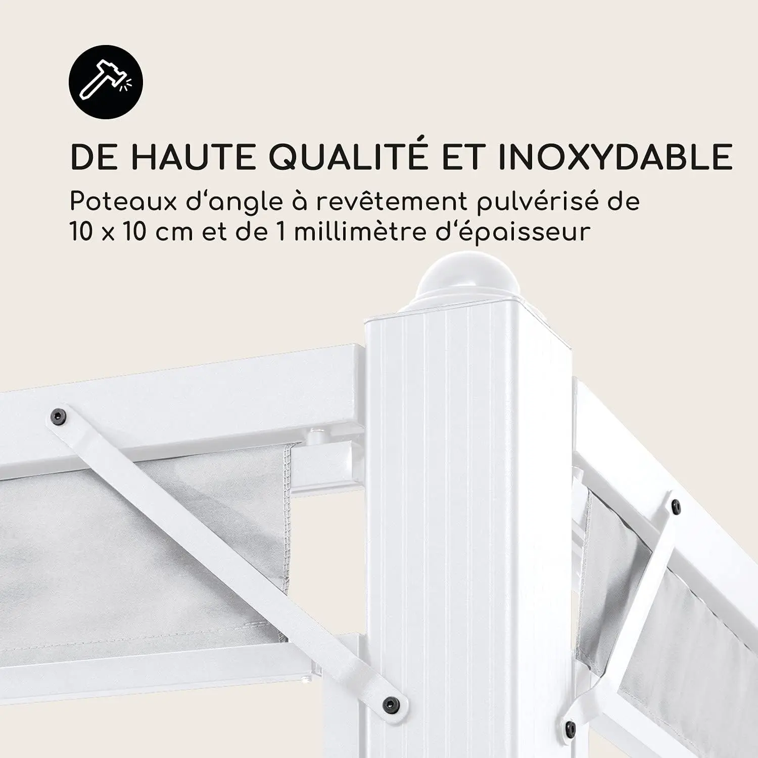 Pergola en aluminium gris 3x6 m vue 7