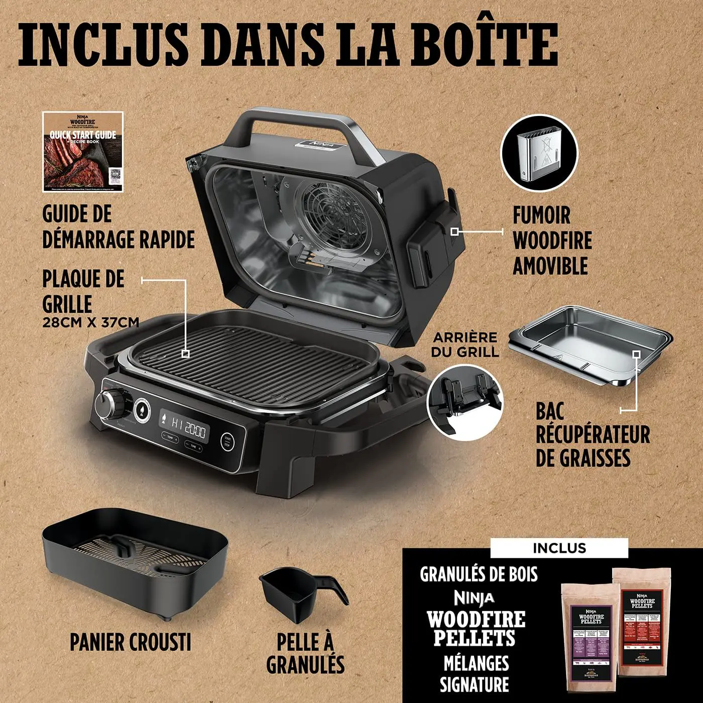 Barbecue électrique en métal noir vue 3