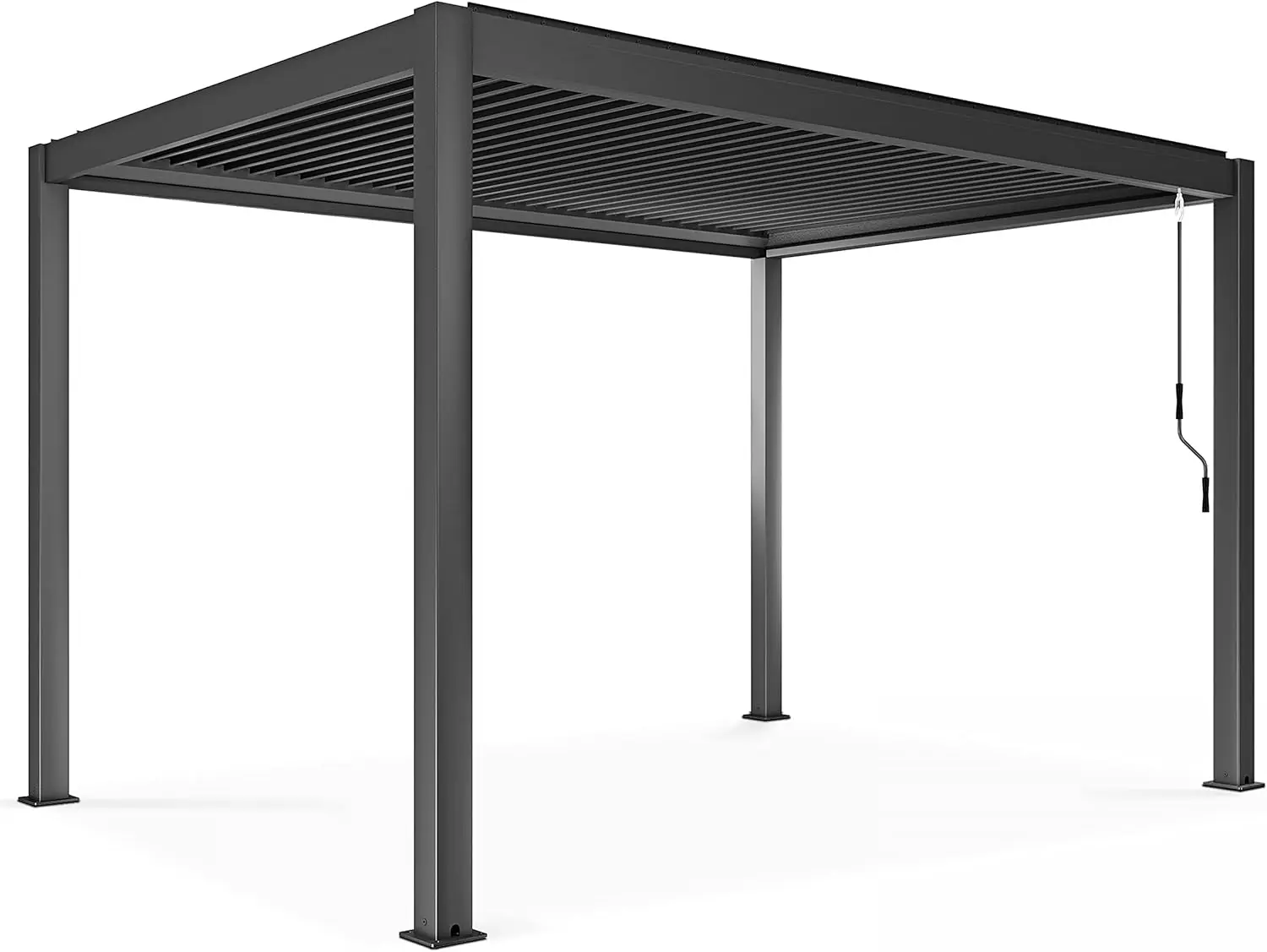 Pergola gris 3x4 m autoportée 3 stores vue 6