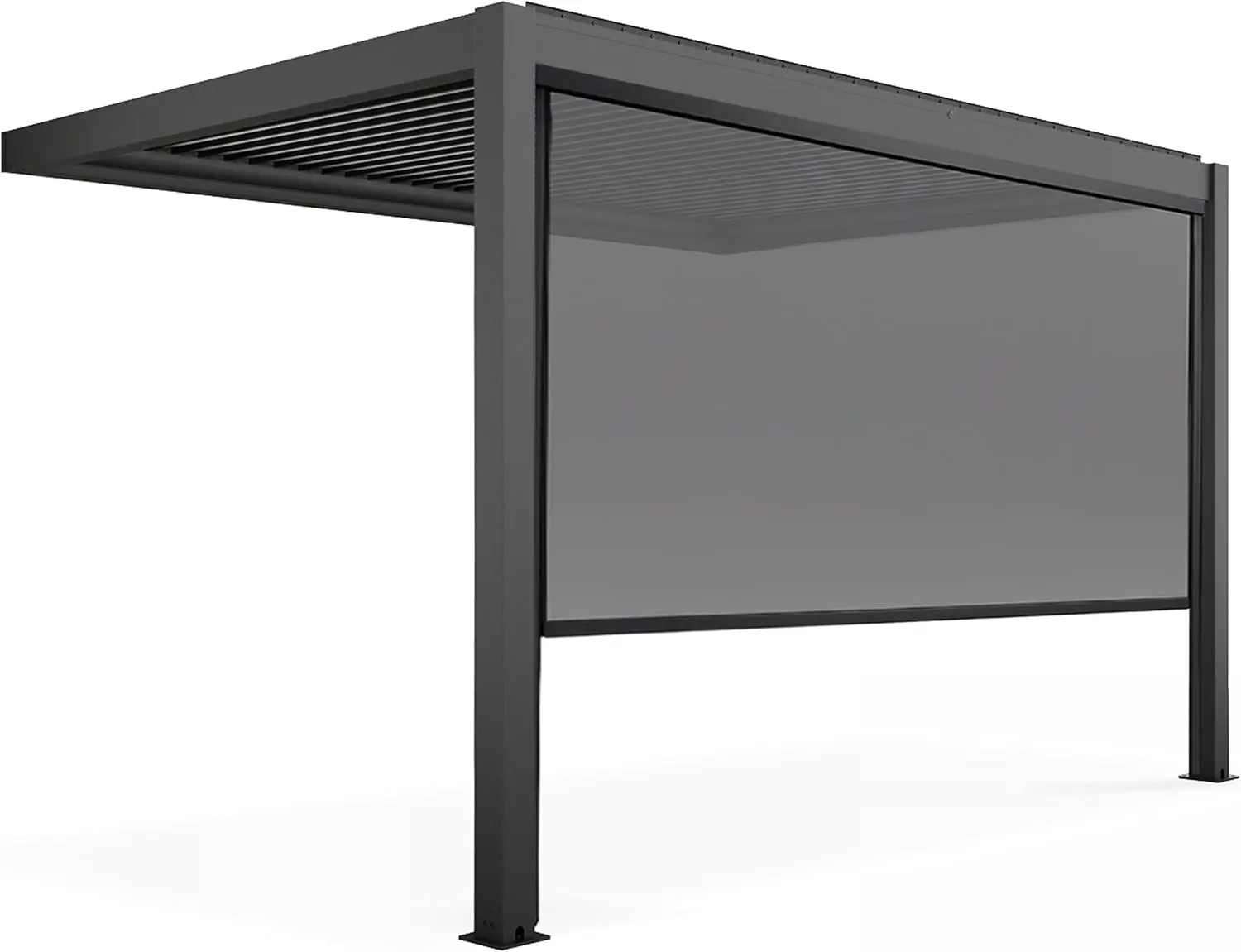 Pergola en aluminium 3x4 m adossée 1 store vue 4