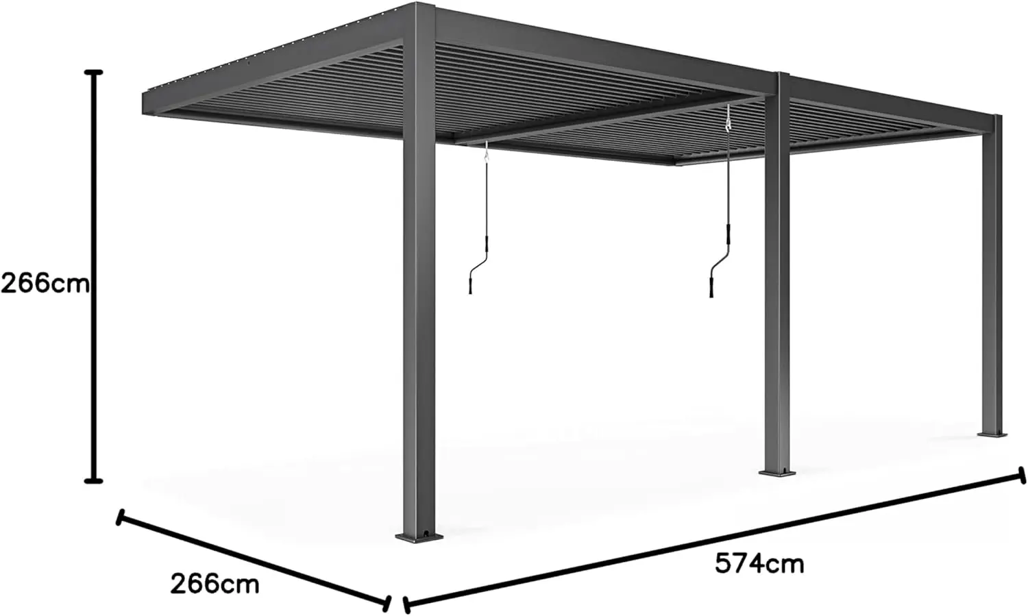 Pergola en aluminium 3x6 m adossée 2 stores vue 9