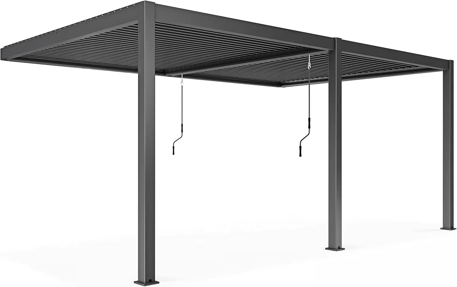 Pergola en aluminium 3x6 m adossée 4 stores vue 6