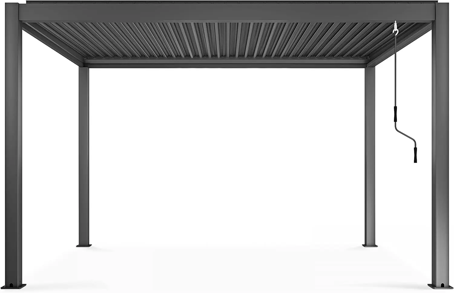 Pergola en aluminium gris 3x4 m autoportée 2 stores vue 7