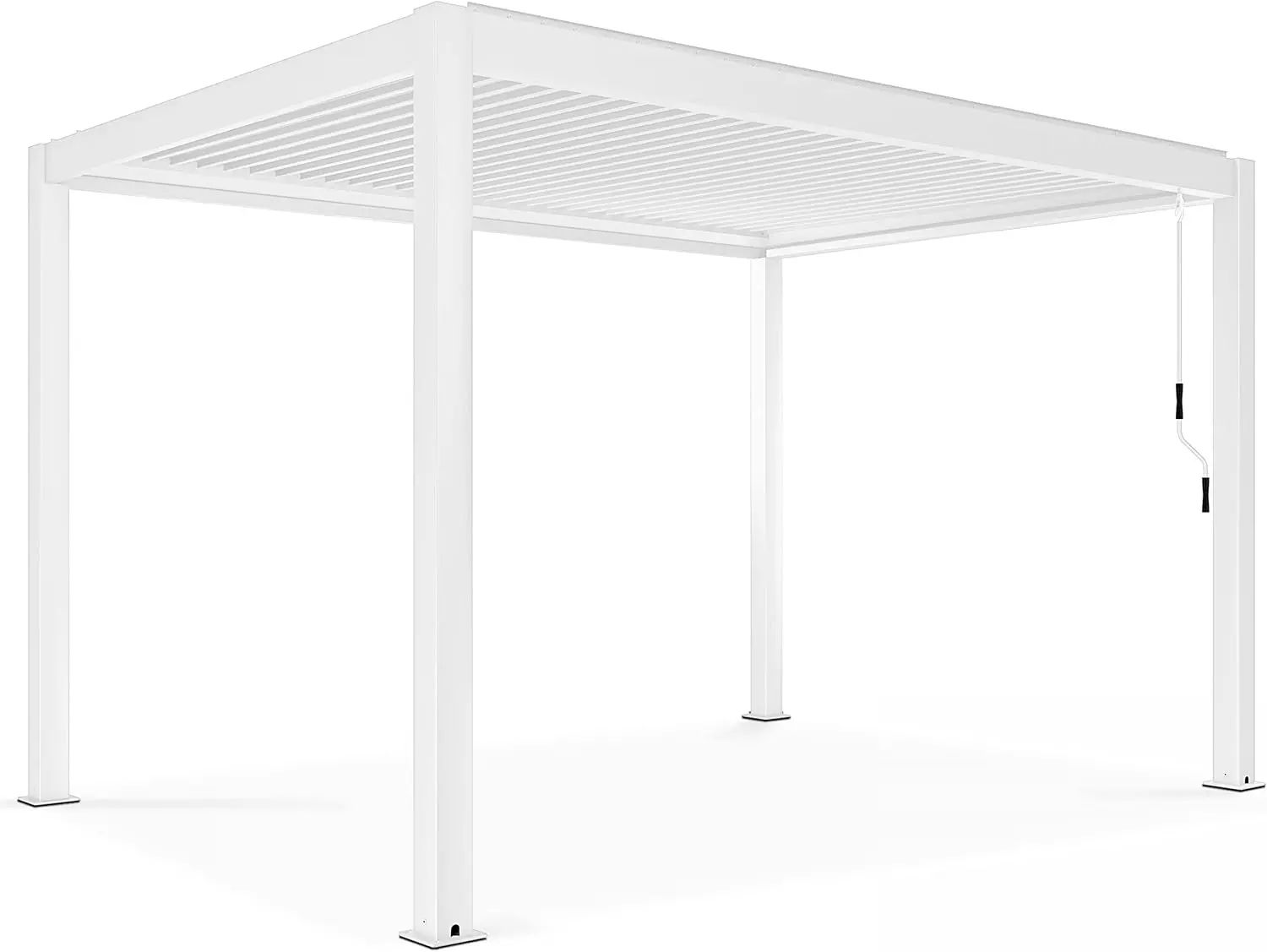 Pergola en aluminium blanc 3x4 m autoportée vue 3