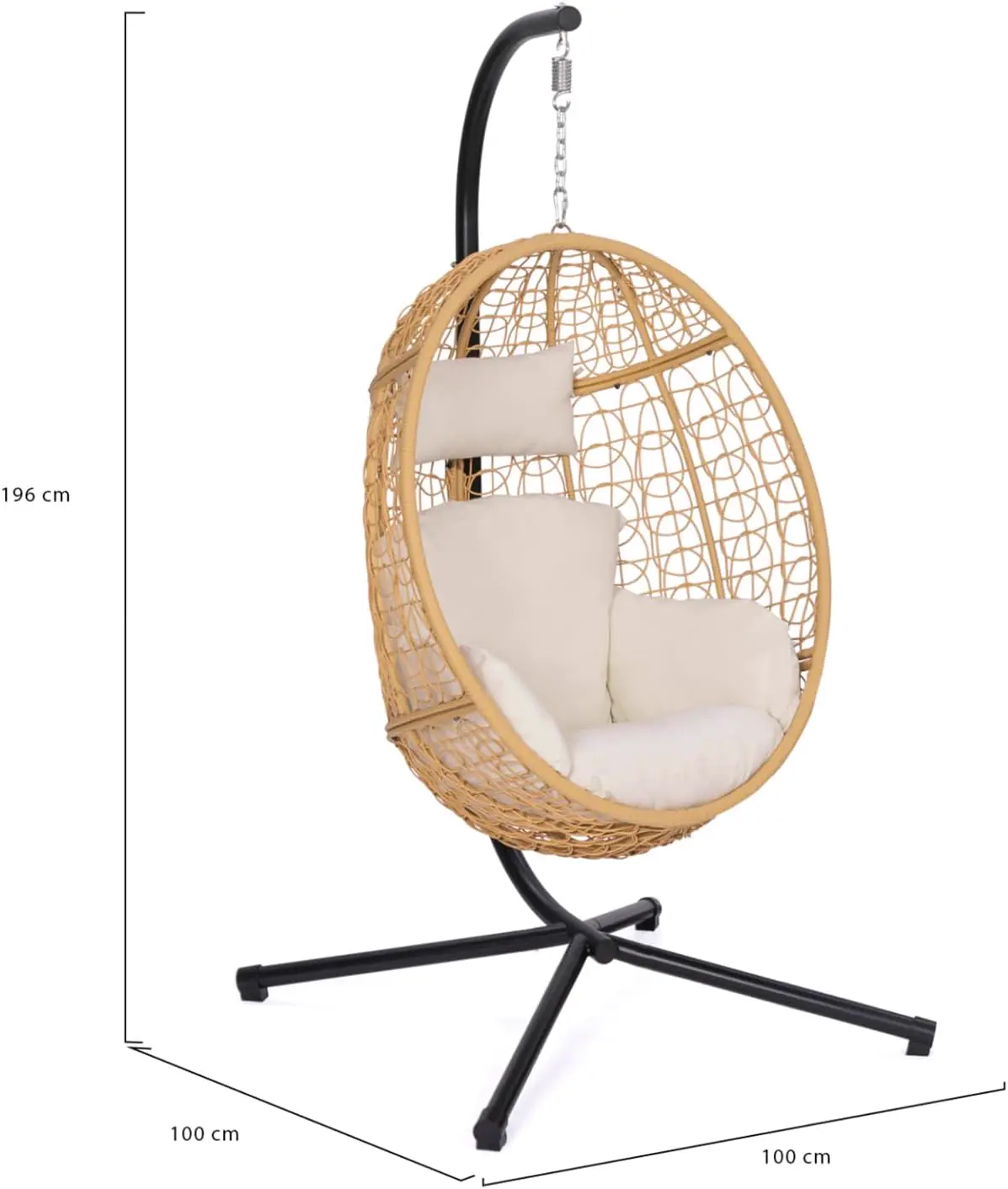 Fauteuils suspendus en rotin noir vue 4