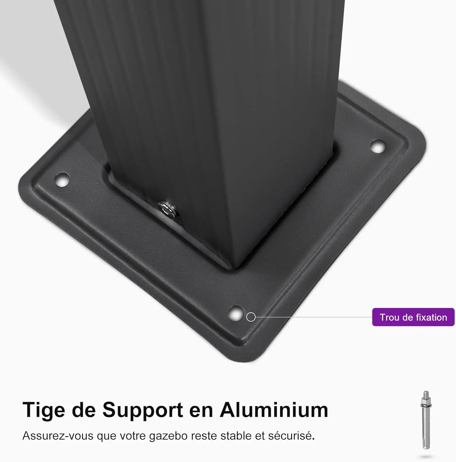 Pergola en aluminium gris 5,5x3,5 m vue 8