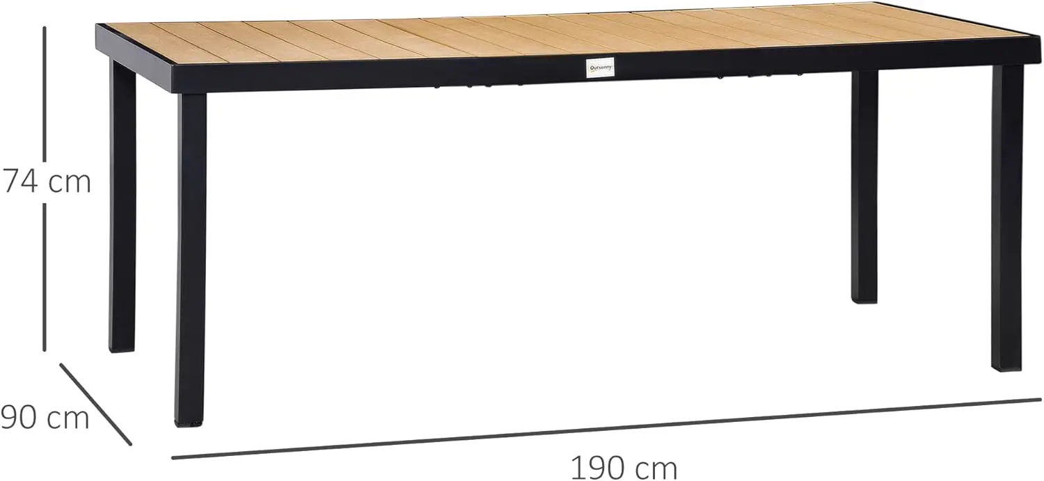 Table de jardin 8 places en bois naturel vue 3