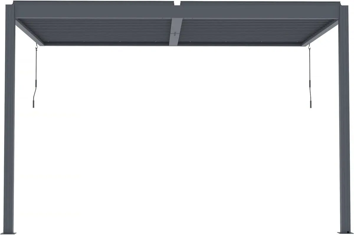 Pergola anthracite 3x4 m adossée vue 2