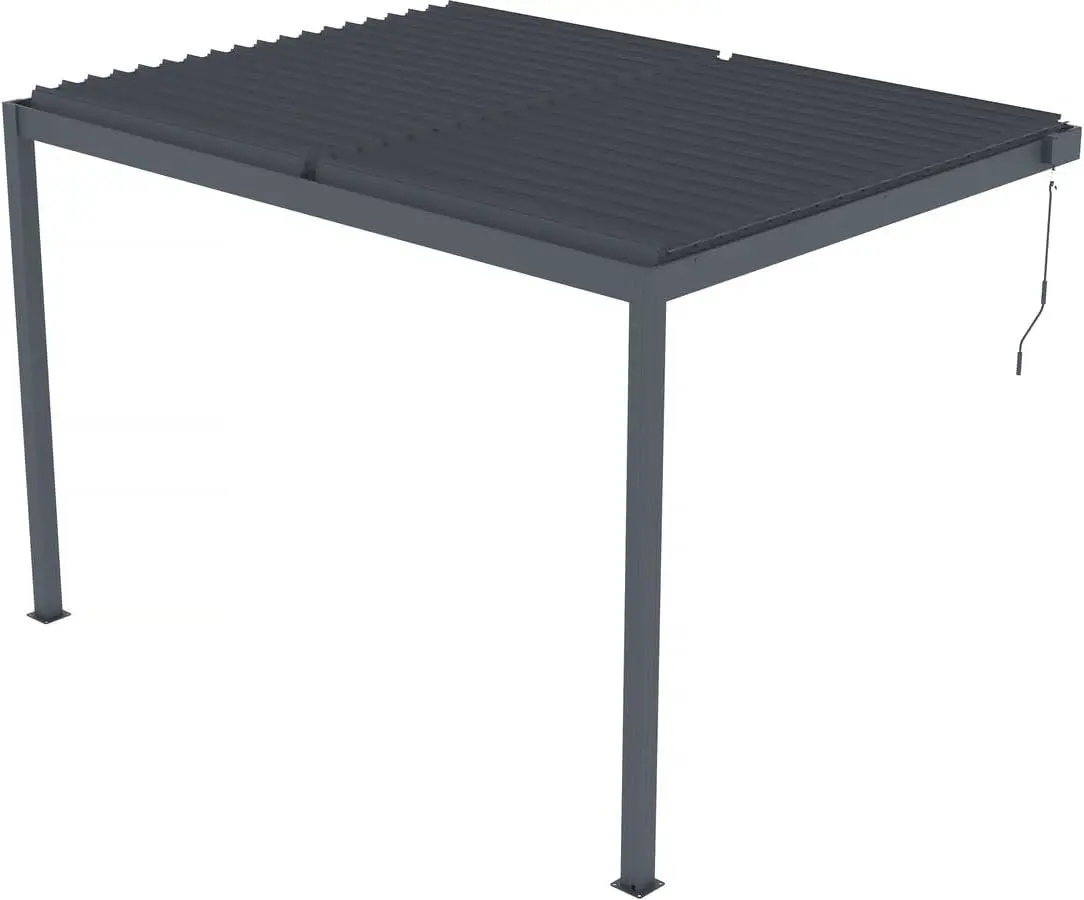 Pergola anthracite 3x4 m adossée vue 4