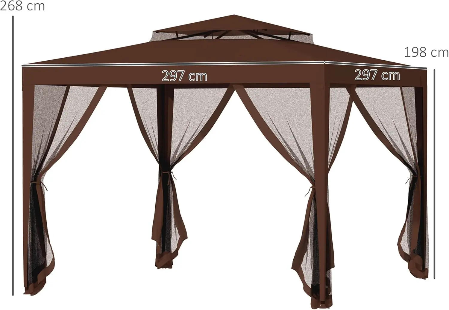 Tonnelle en métal marron 9 m² vue 3
