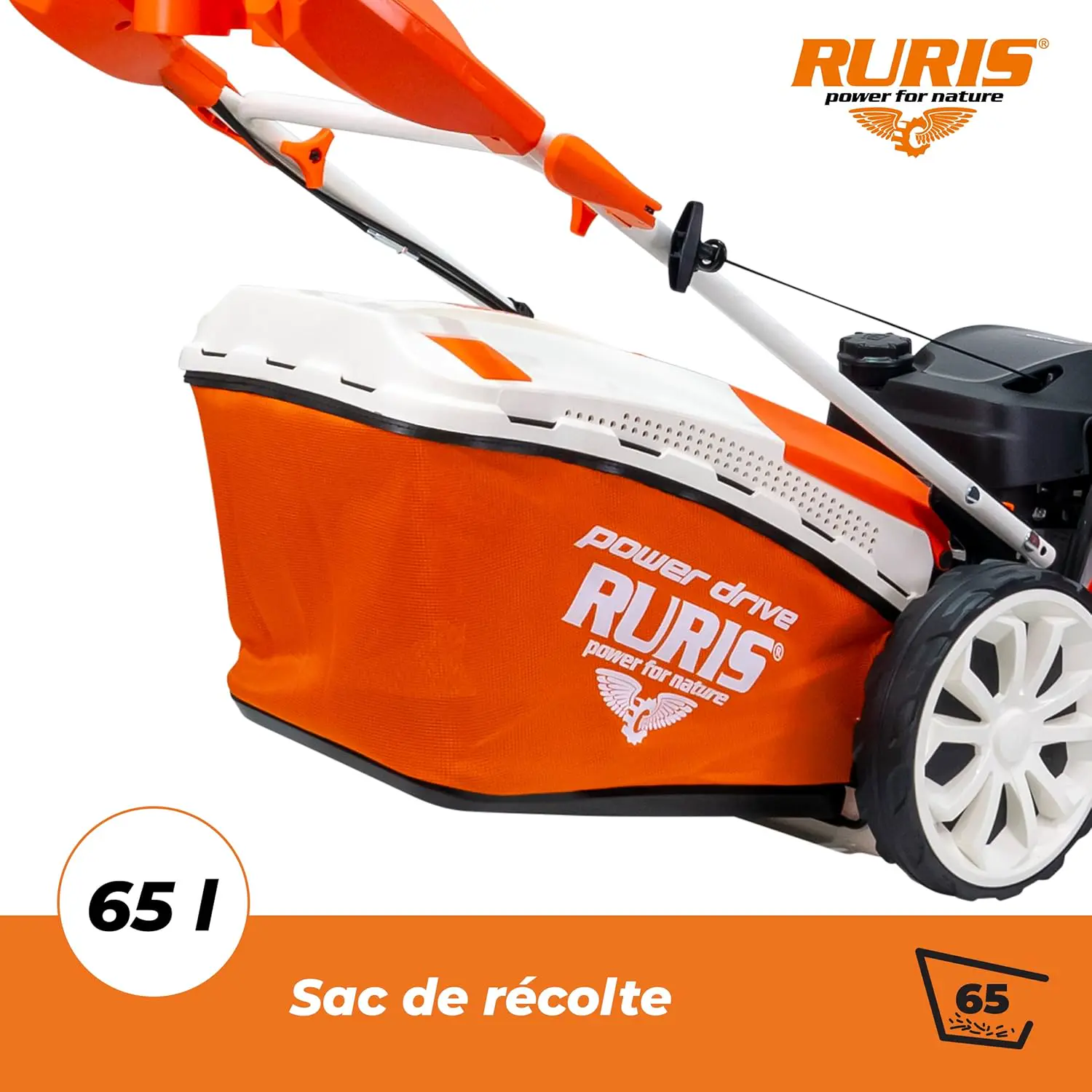 Tondeuse autoportée en métal orange vue 5