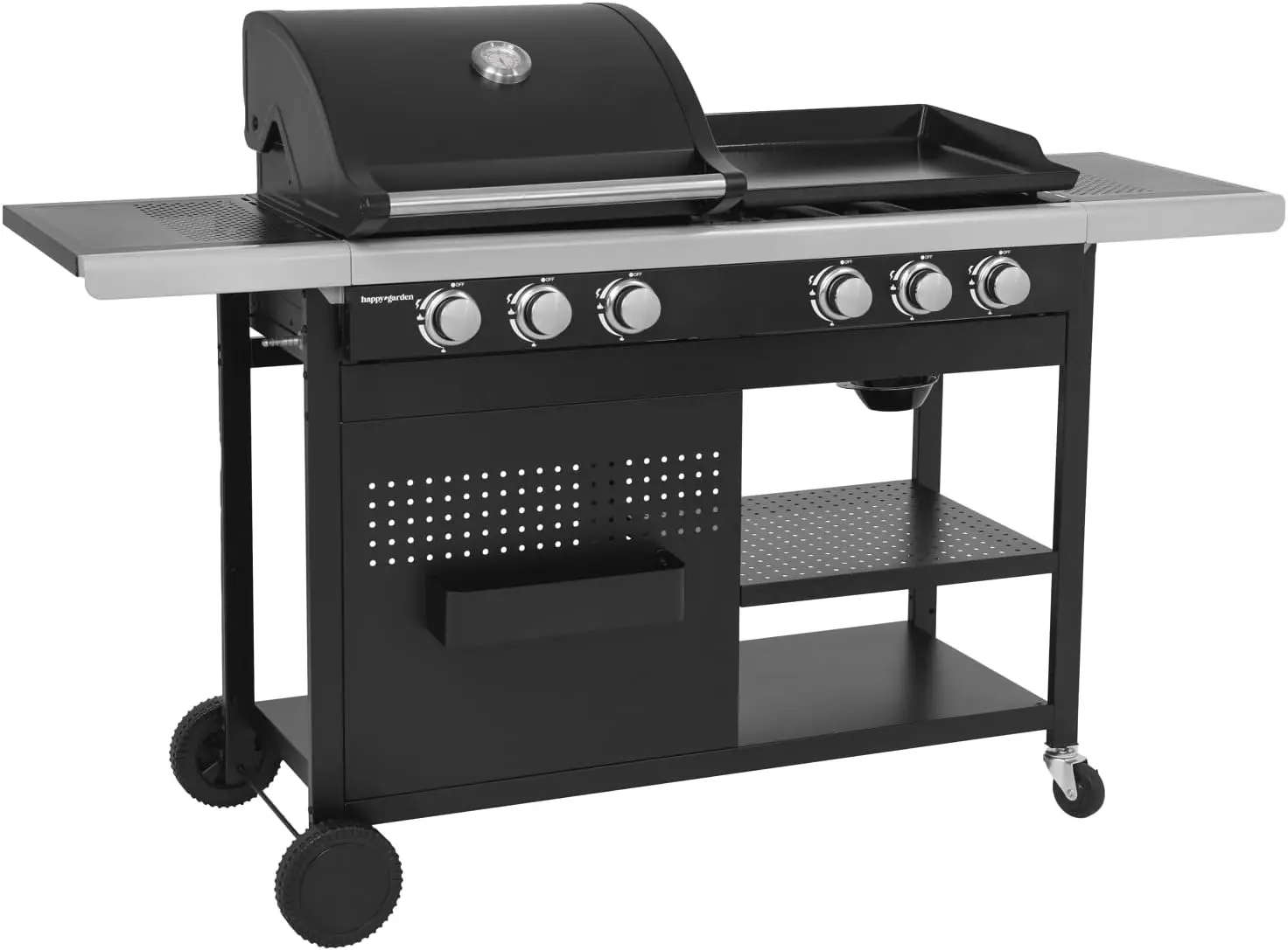 Barbecue duo au gaz VESUVIO - 3 brûleurs + plancha 3 brûleurs - 18kW