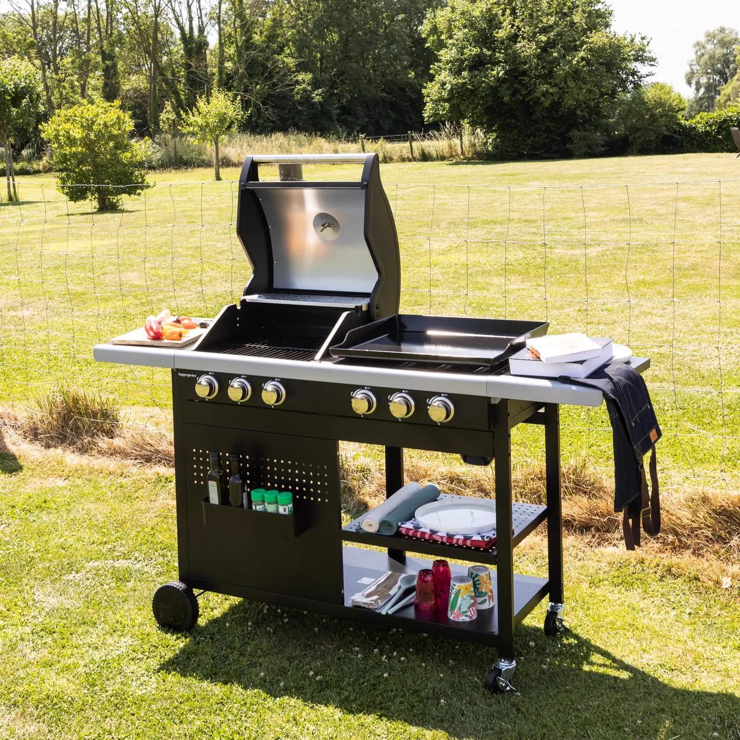 Barbecue à gaz en métal noir 96,2 m² vue 2