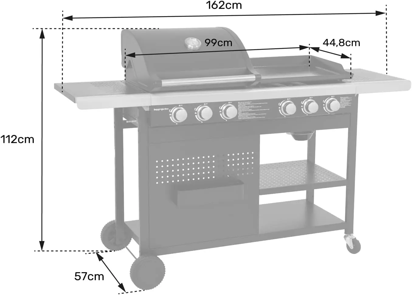 Barbecue à gaz en métal noir 96,2 m² vue 8