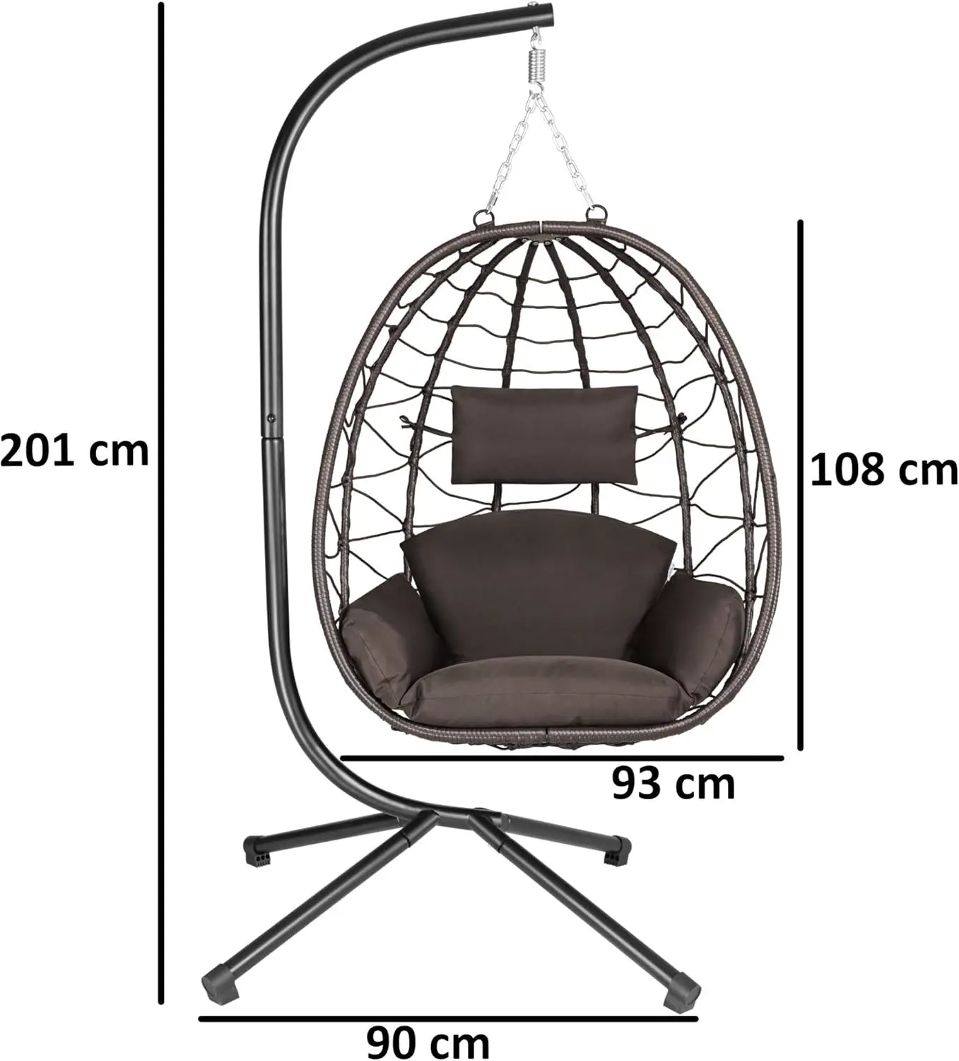 Fauteuils suspendus en métal marron vue 3