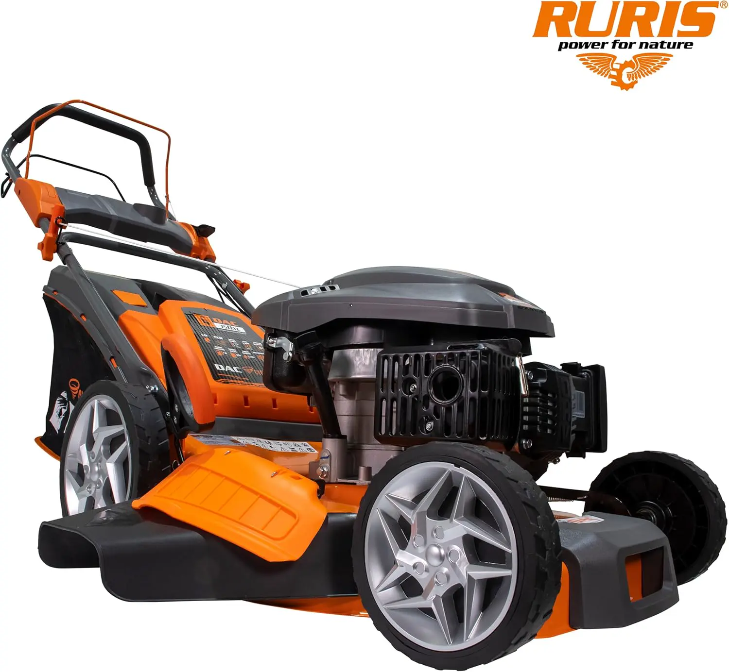 Tondeuse autoportée en métal orange vue 7