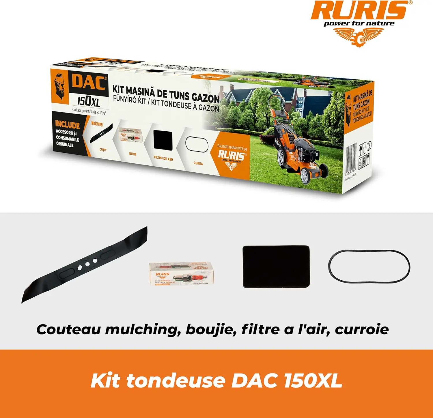 Tondeuse autoportée en métal orange vue 8