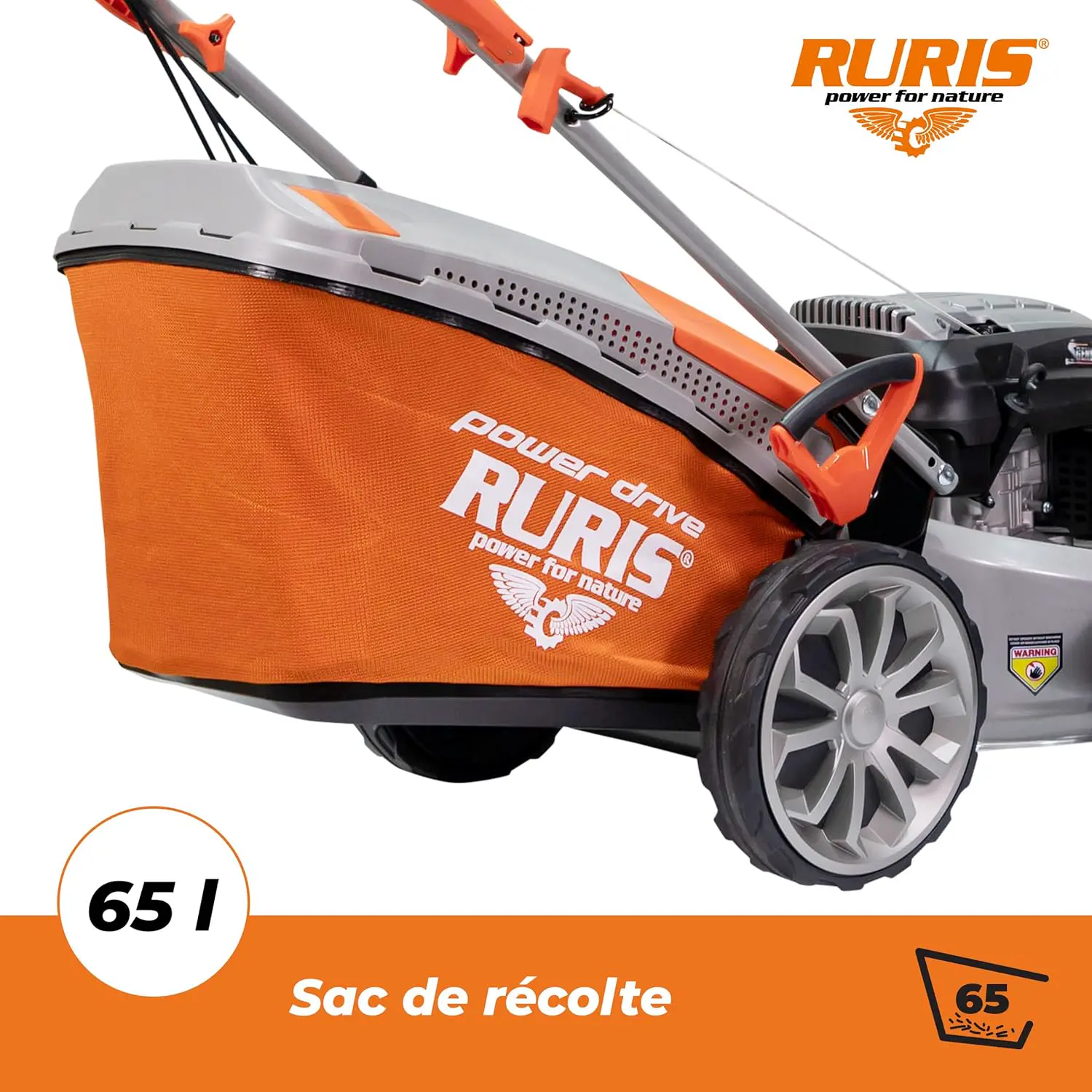 Tondeuse autoportée en métal orange vue 5