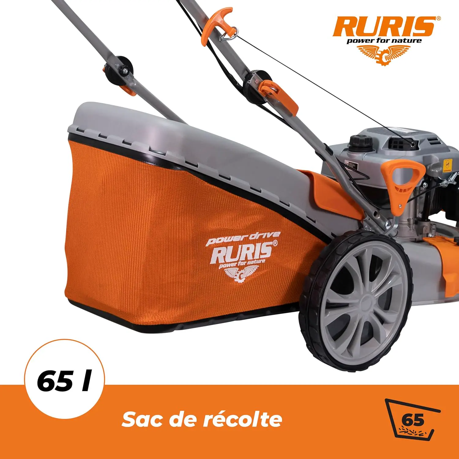 Tondeuse autoportée en métal orange vue 5