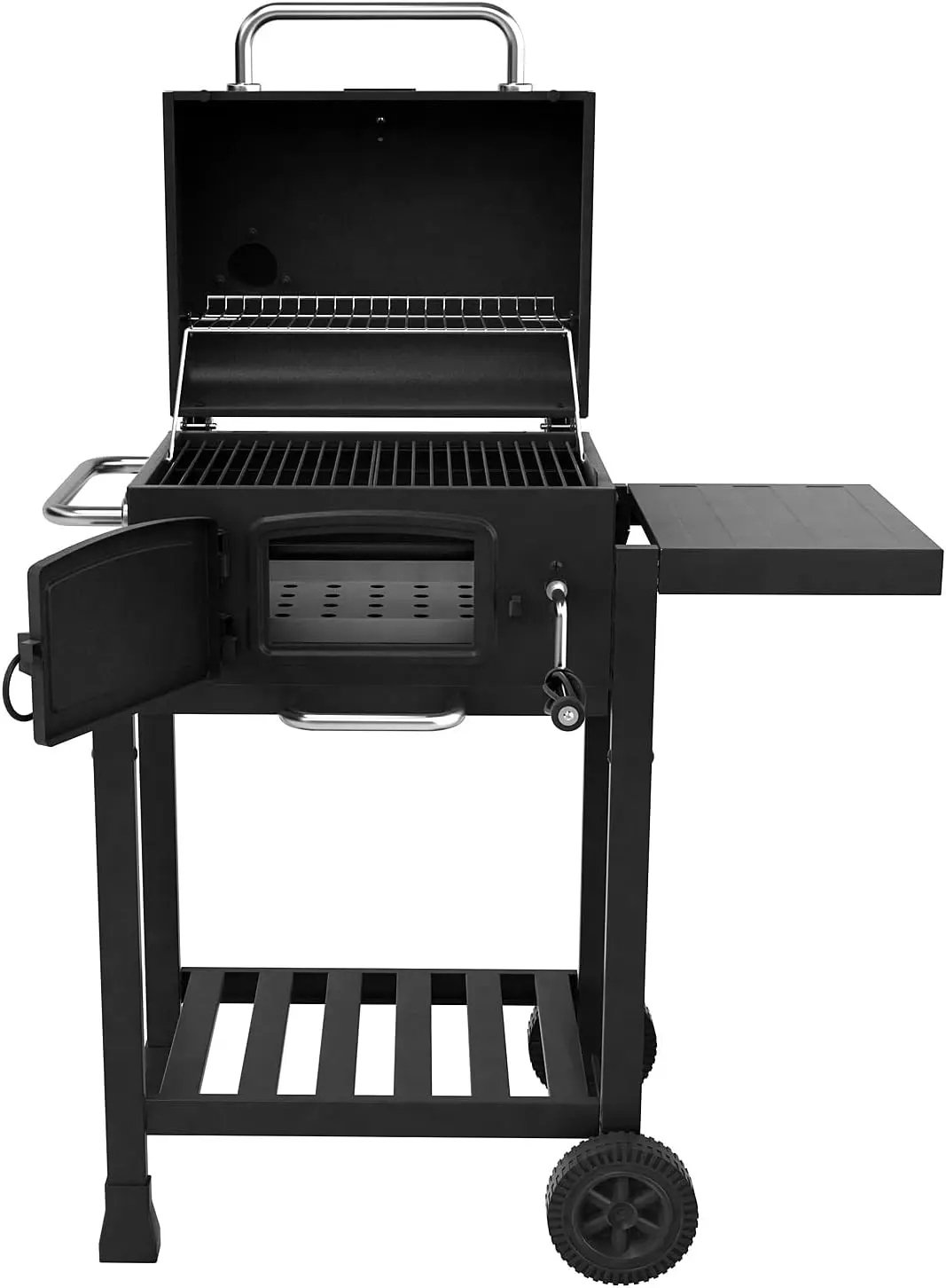 Barbecue à charbon en bois gris vue 6
