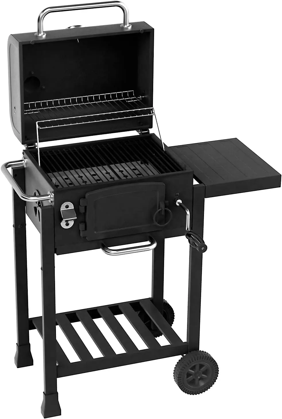 Barbecue à charbon en bois gris vue 7