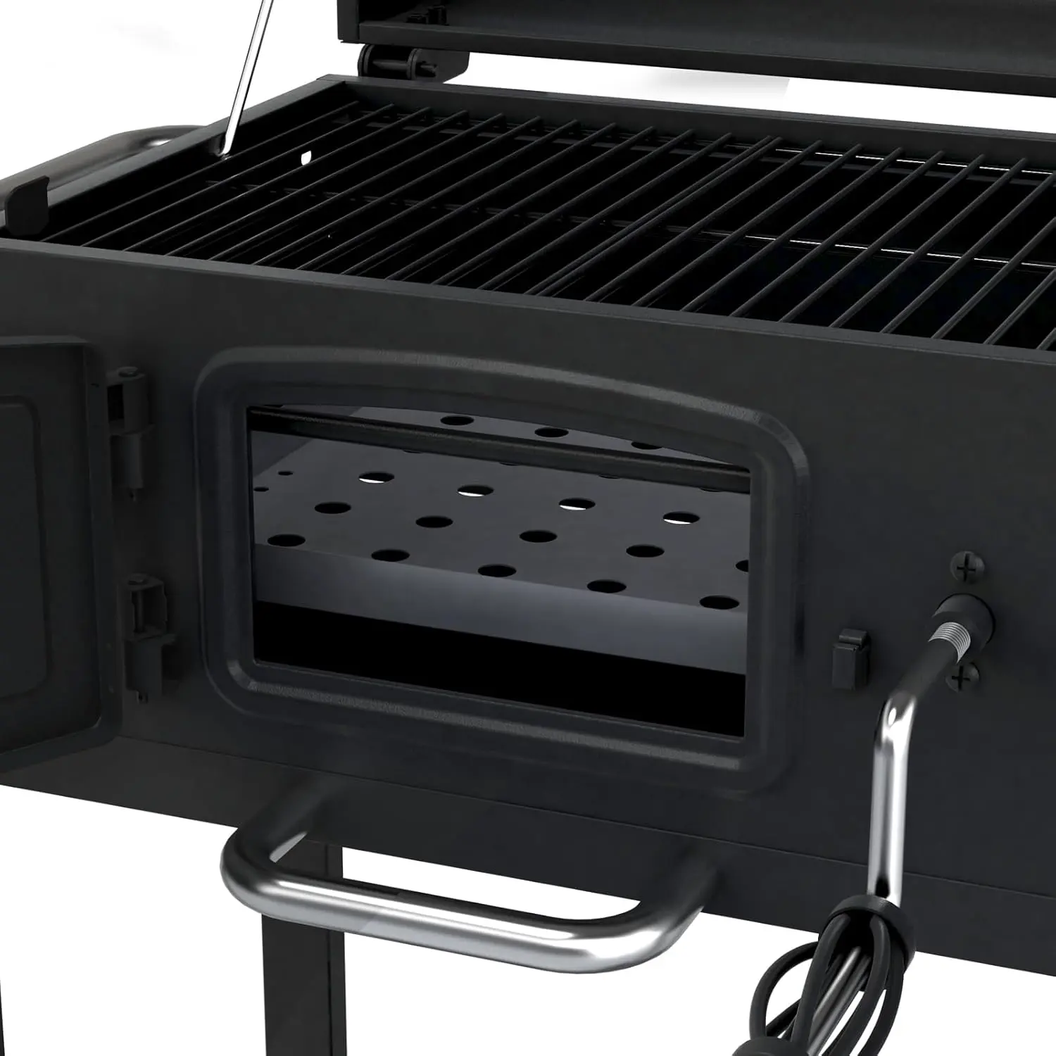 Barbecue à charbon en bois gris vue 8