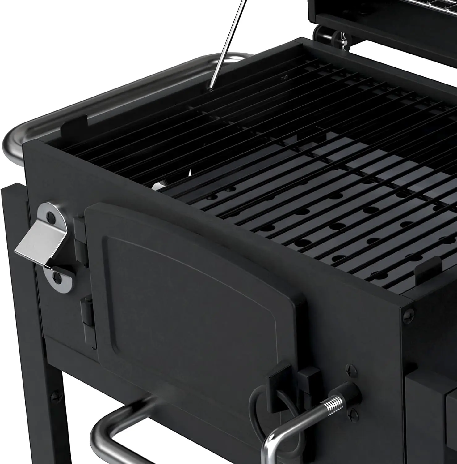 Barbecue à charbon en bois gris vue 9