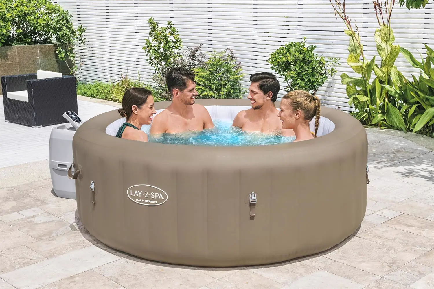 Spa gonflable 4 personnes 6 places sable vue 2