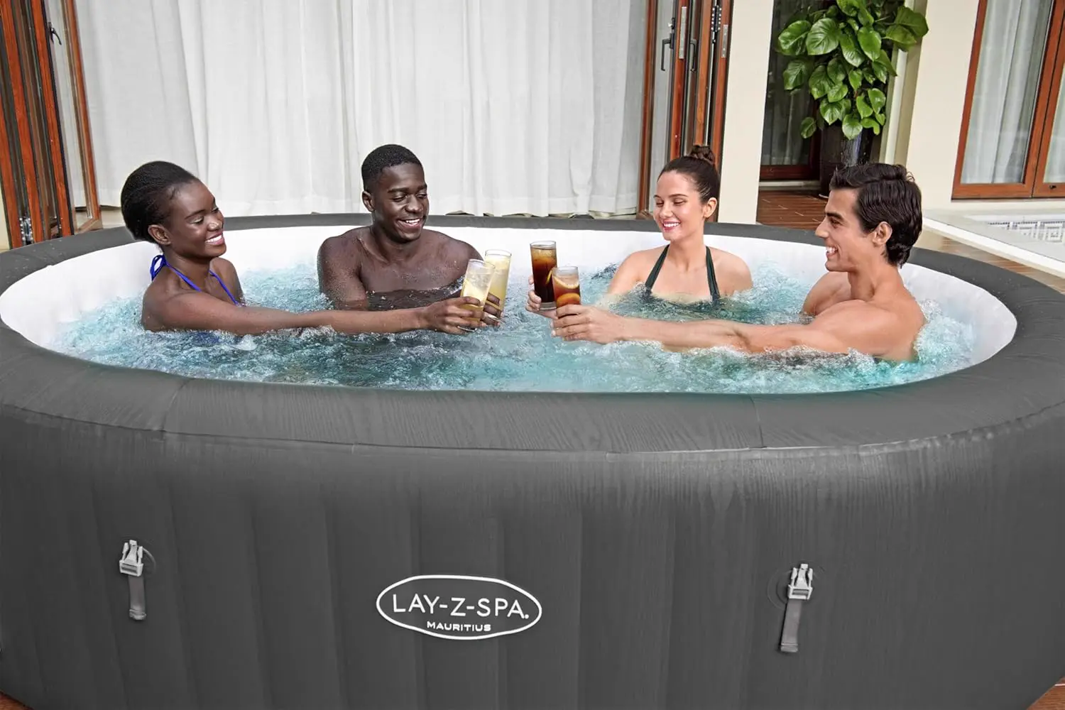 Spa gonflable 2 personnes 7 places gris vue 7