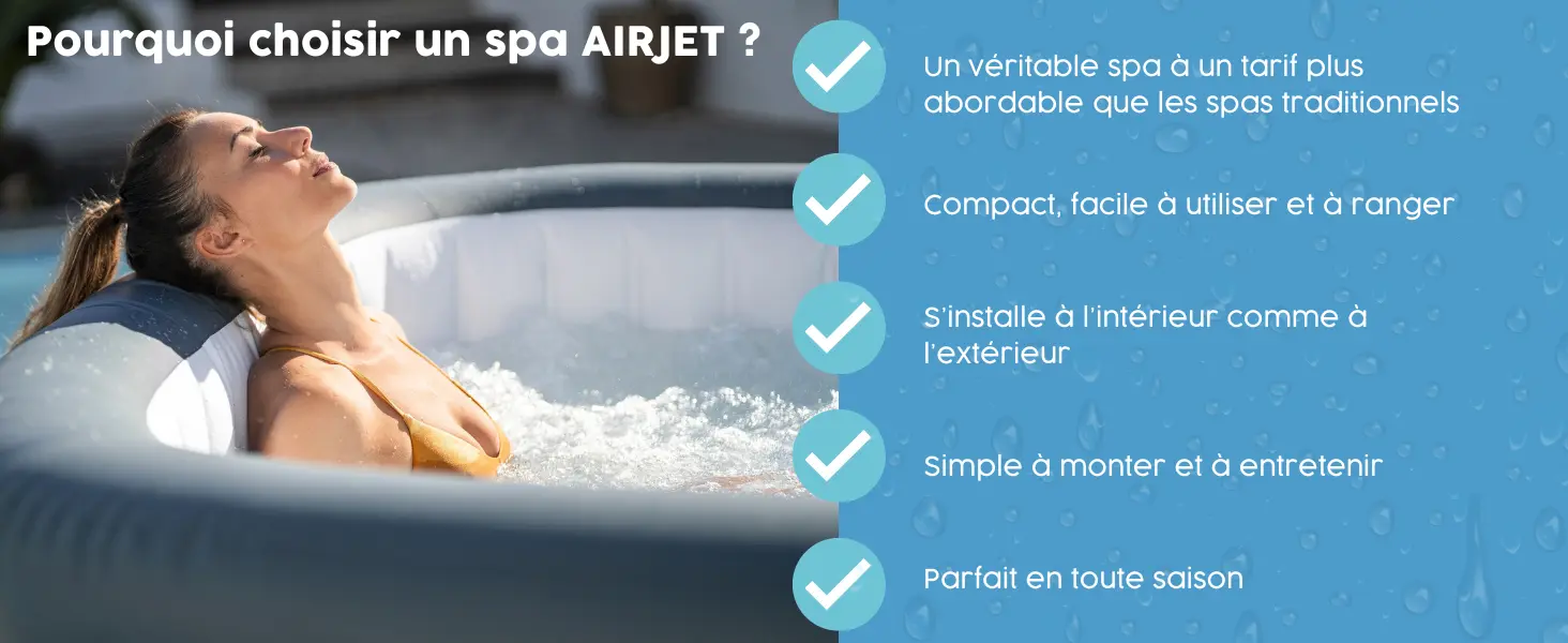 Spa gonflable 2 personnes 7 places gris — contenu détaillé 9