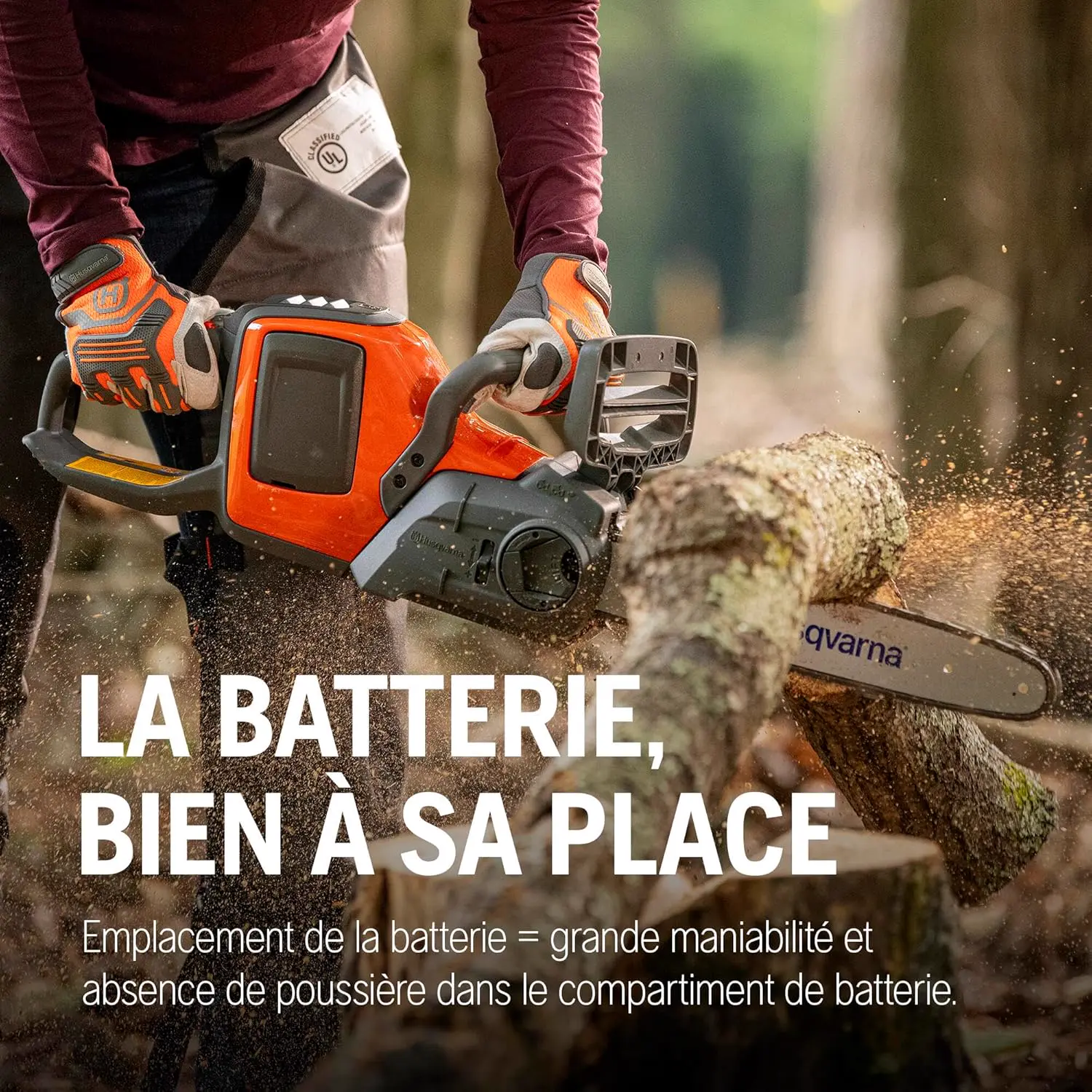 Tronçonneuse à batterie en bois vue 6