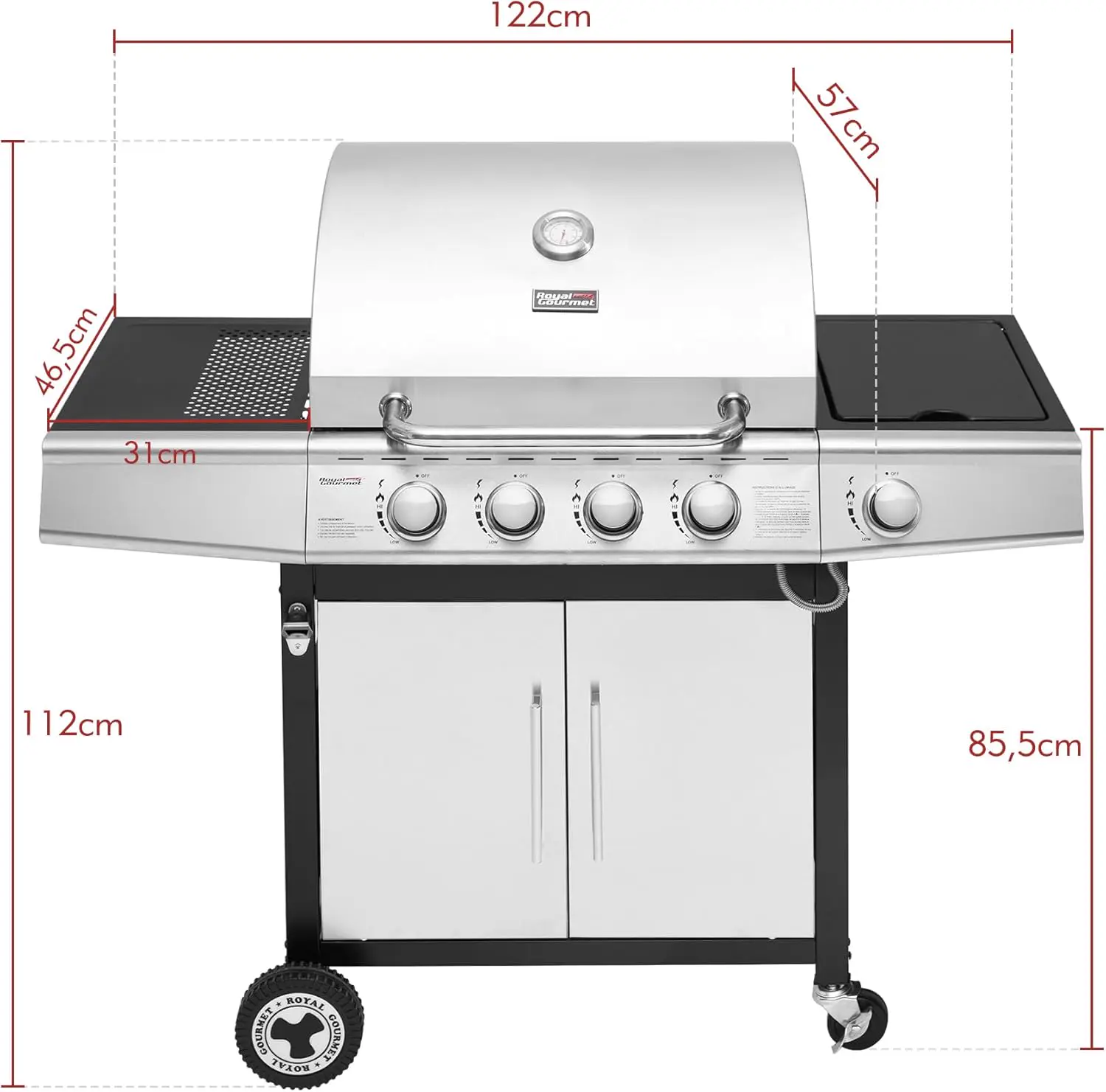 Barbecue à gaz en métal 60 m² vue 3