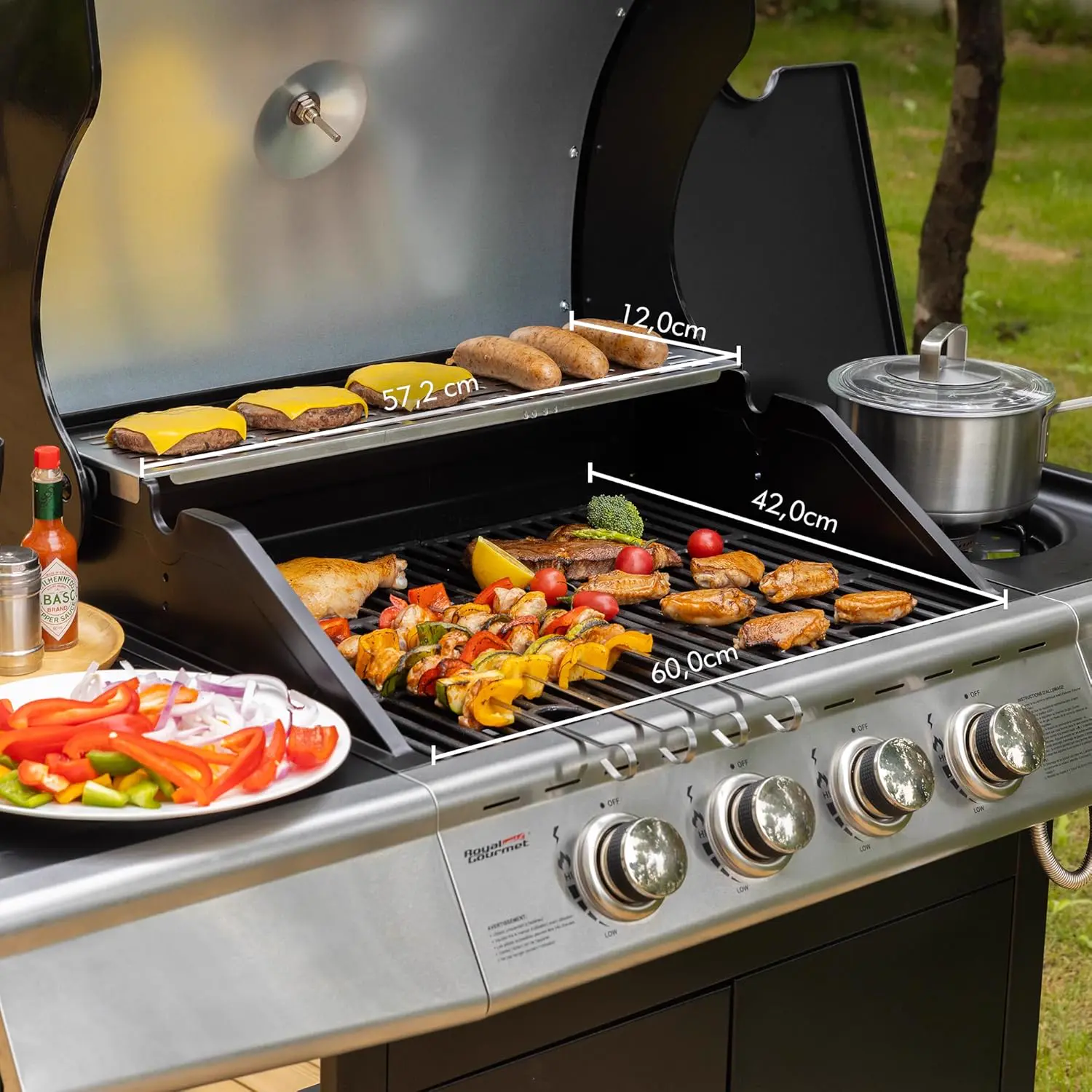 Barbecue à gaz en métal noir 60 m² vue 4